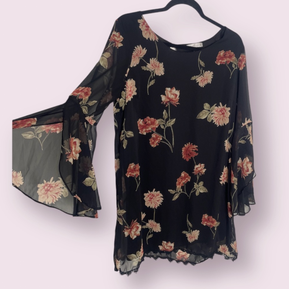 Swing Floral Hipster Hippie Artsy Girly Classy Party Elegant Mini Flare Dress